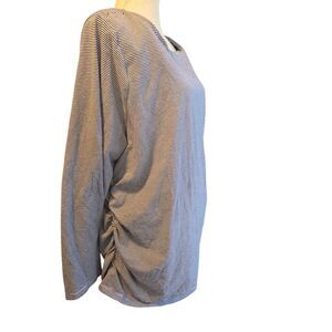 Soft Surroundings Striped Ruched Sides Size 3X Top Women's Sailor White/black